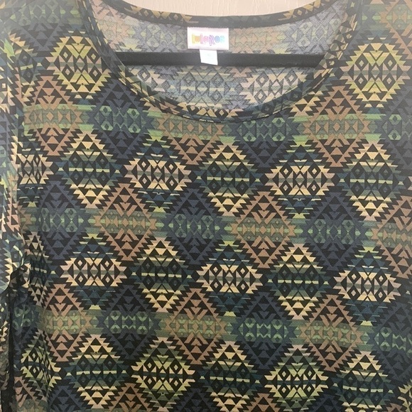 LulaRoe Debbie Green Black Geometric Sheath Dress - 2XL - Picture 3 of 8